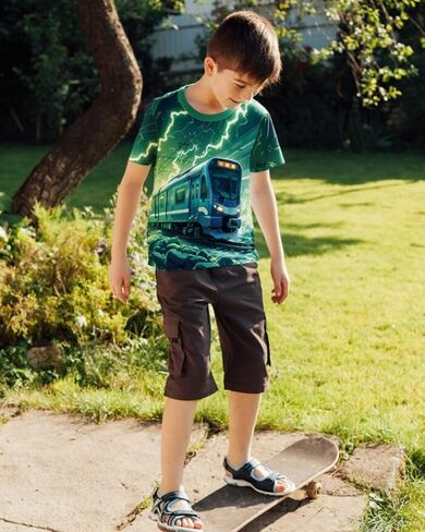 DDSOL Boys Monster Truck Shirt 3D Graphics Lightning Train Short Sleeve Tshirt Tops 4-10 Years in Saudi Arabia