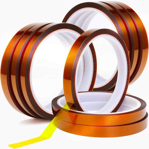 Valley'sYuMiao 9Rolls×10mm×108fts, Heat Tape for Sublimation, Heat Transfer Tape, Heat Resistant Tape, No Residue, Polyimide, Total Length 972fts, Max 260℃ in Saudi Arabia