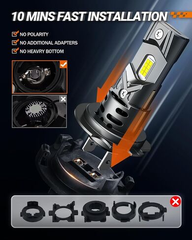 SEALIGHT H7 Bulbs for ATVs & Powersports, 2025 Version, 60000LM Brighteness Wireless Fog Lights Easy Installation 10 Years Lifespan, Pack of 2 in Saudi Arabia