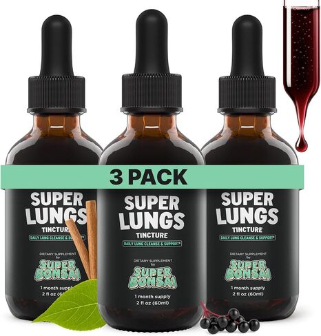 Super Lungs Mullein Drops – Herbal Lung Support Tincture with Mullein Leaf Extract Elderberry Reishi Marshmallow Root – Supports Clear Breathing & Wellness – 2 oz in Saudi Arabia