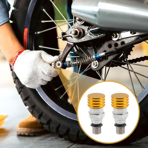 2pcs M5x0.8 برغي دراجة نارية عالمية - دراجة ترابية موتوكروس شوكة صمام نزيف - نغمة ذهبية معدنية in Kuwait