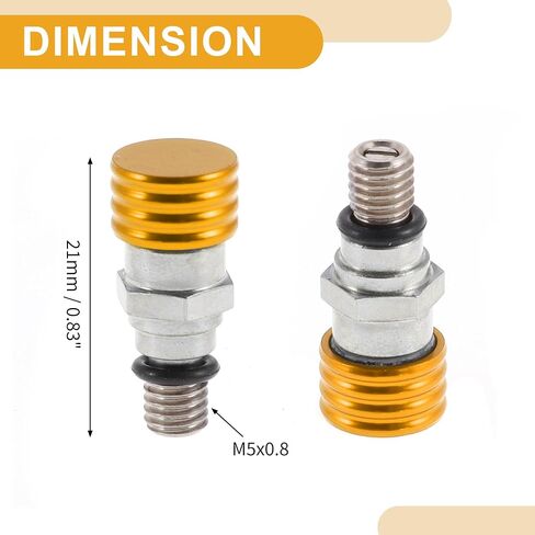2pcs M5x0.8 برغي دراجة نارية عالمية - دراجة ترابية موتوكروس شوكة صمام نزيف - نغمة ذهبية معدنية in Kuwait
