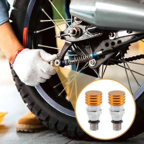 2pcs M5x0.8 Universal Motorcycle Screw - Dirt Bike Motocross Fork Air Bleeder Valve - Metal Orange in Saudi Arabia