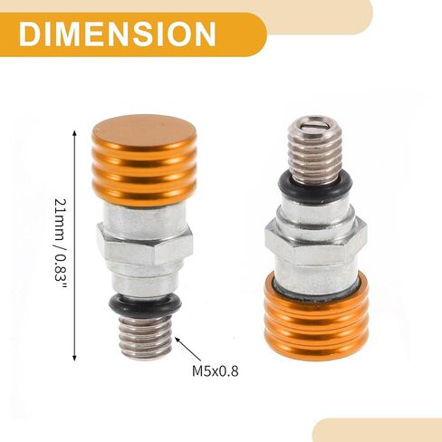 2pcs M5x0.8 Universal Motorcycle Screw - Dirt Bike Motocross Fork Air Bleeder Valve - Metal Orange in Saudi Arabia