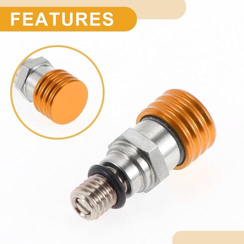 2pcs M5x0.8 Universal Motorcycle Screw - Dirt Bike Motocross Fork Air Bleeder Valve - Metal Orange in Saudi Arabia