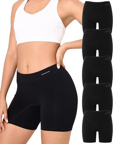 BAMBOO COOL Womens Boyshort Panties Seamless Underwear Stretchy Boxer Briefs For Ladies 5 Pack in Kuwait