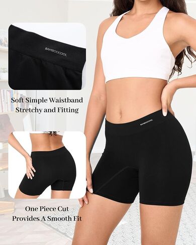 BAMBOO COOL Womens Boyshort Panties Seamless Underwear Stretchy Boxer Briefs For Ladies 5 Pack in Kuwait