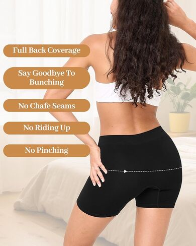 BAMBOO COOL Womens Boyshort Panties Seamless Underwear Stretchy Boxer Briefs For Ladies 5 Pack in Kuwait