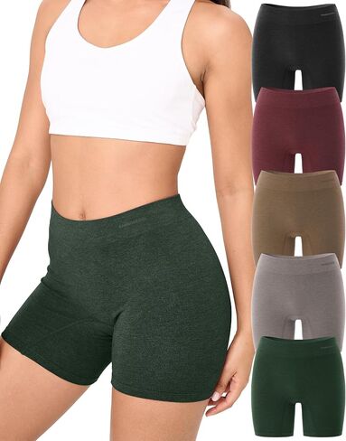 BAMBOO COOL Womens Boyshort Panties Seamless Underwear Stretchy Boxer Briefs For Ladies 5 Pack in Kuwait