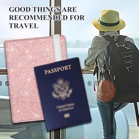 Passport Holder for Travel Essentials, RFID Premium Leather Passport Wallet Cover Case for Travel Must Haves Accessories, Passport Book Holders for Women Men Cute Pink Black Daisy in Saudi Arabia