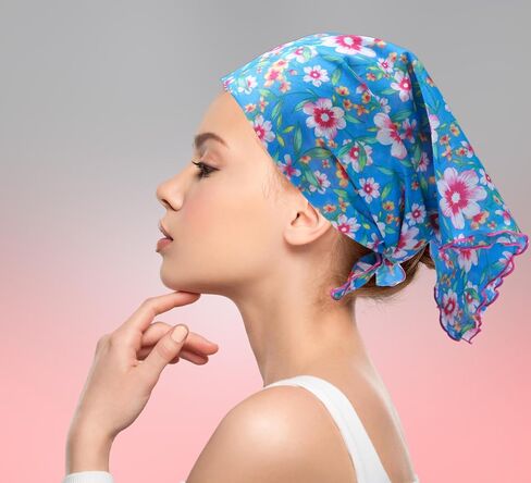 Soft 100% (80S) Cotton Floral Bandanas, Hair wrapper, Headband, Handkerchief, Hair scarf, Neckerchief, 22"X22" in Saudi Arabia