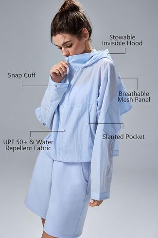 Altiland Upf 50+ شعور بارد معطفات المطر طاردة للنساء - غلاف ركوب الدراجات في الهواء الطلق خفيفة الوزن في الهواء الطلق in Kuwait