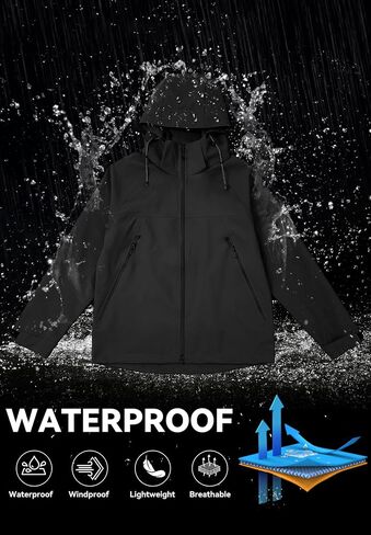 Zando Waterproof Rain Jacket Women Lightweight Raincoat for Women Loose Fit Windbreaker Jacket with Hood Hiking Outdoor in Saudi Arabia