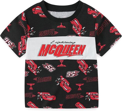 Disney Cars Lightning McQueen Boys 2 Piece Short Sleeve T-Shirt and French Terry Shorts Set for Toddler and Big Kids in Saudi Arabia
