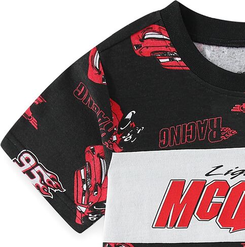 Disney Cars Lightning McQueen Boys 2 Piece Short Sleeve T-Shirt and French Terry Shorts Set for Toddler and Big Kids in Saudi Arabia
