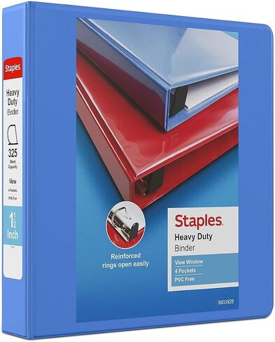 Staples 82659 Heavy Duty 5-Inch 3-Ring View Binder Periwinkle (24701) in Kuwait