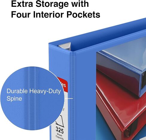 Staples 82659 Heavy Duty 5-Inch 3-Ring View Binder Periwinkle (24701) in Kuwait