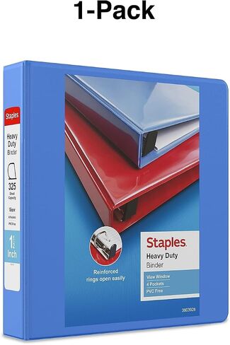 Staples 82659 Heavy Duty 5-Inch 3-Ring View Binder Periwinkle (24701) in Kuwait
