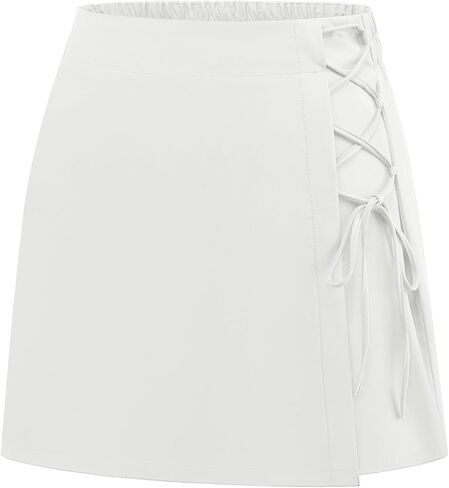 Auplus Womens A Line Mini Skirt Basic Elastic Waistband Casual Short Summer Skirts in Saudi Arabia