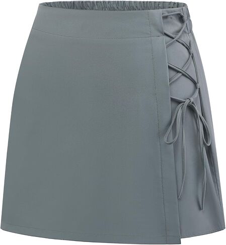 Auplus Womens A Line Mini Skirt Basic Elastic Waistband Casual Short Summer Skirts in Saudi Arabia