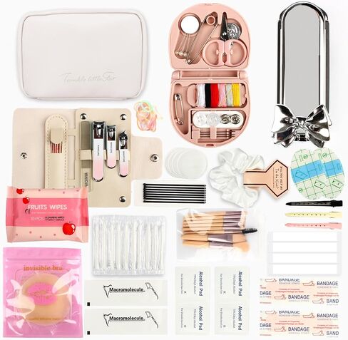 Women's Emergency Kit for Weddings - Survival Set With Makeup Bag, 36 Pc Essential Items for Brides Daily in Kuwait