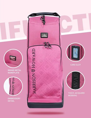 Harrison Howard Tall Boot Bag Equestrian Boot Travel Bag for Storing Helmet, Horse Whip Accessories Boot Storage Bag Pink in Saudi Arabia