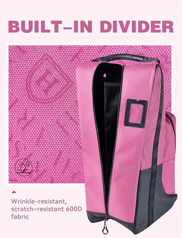 Harrison Howard Tall Boot Bag Equestrian Boot Travel Bag for Storing Helmet, Horse Whip Accessories Boot Storage Bag Pink in Saudi Arabia