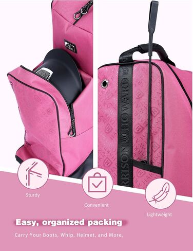 Harrison Howard Tall Boot Bag Equestrian Boot Travel Bag for Storing Helmet, Horse Whip Accessories Boot Storage Bag Pink in Saudi Arabia