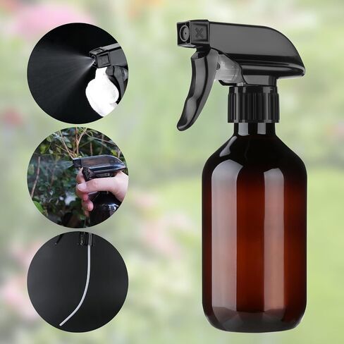 2-Pack Leakproof Spray Bottles (300ml/10oz) - Adjustable Nozzle for Fine Mist & Jet Stream | Premium Refillable Plastic Bottles for Hair Styling, Plant Misting, Cleaning Solutions (Clear) in Saudi Arabia