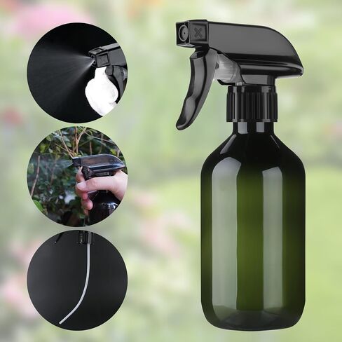 2-Pack Leakproof Spray Bottles (300ml/10oz) - Adjustable Nozzle for Fine Mist & Jet Stream | Premium Refillable Plastic Bottles for Hair Styling, Plant Misting, Cleaning Solutions (Clear) in Saudi Arabia