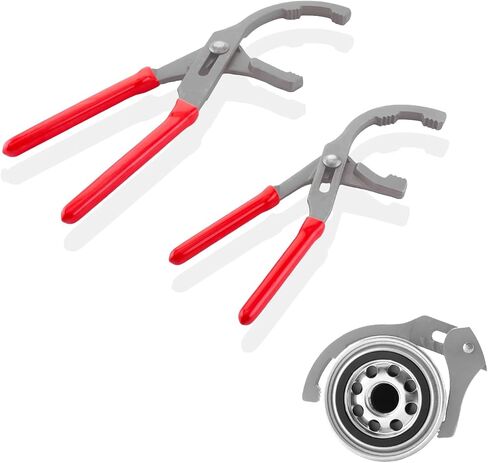 9" & 12" Oil Filter Pliers Wrench, Adjustable Oil Filter Pliers Set,Oil Filter Removal Tools Fit Most of Cars, Trucks, Motorcycles Engine Filters (Red) in Kuwait