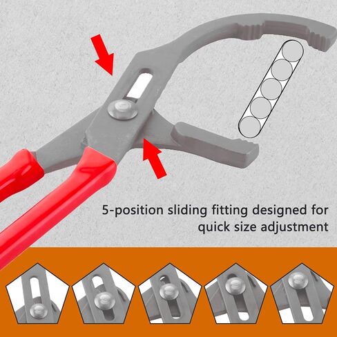 9" & 12" Oil Filter Pliers Wrench, Adjustable Oil Filter Pliers Set,Oil Filter Removal Tools Fit Most of Cars, Trucks, Motorcycles Engine Filters (Red) in Kuwait