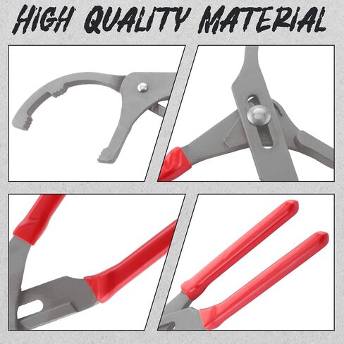 9" & 12" Oil Filter Pliers Wrench, Adjustable Oil Filter Pliers Set,Oil Filter Removal Tools Fit Most of Cars, Trucks, Motorcycles Engine Filters (Red) in Kuwait