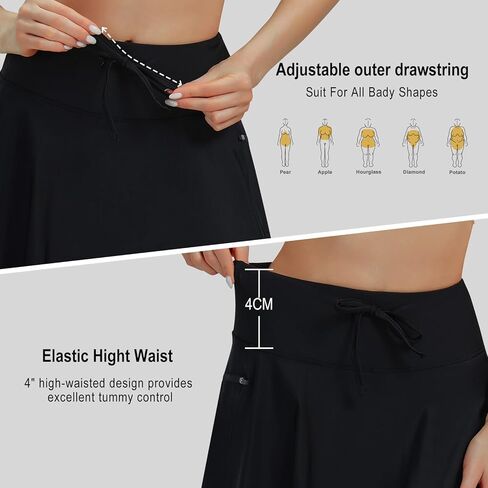 beroy Women's High Waisted Swim Skirt Bathing Suit Bottom Tummy Control Tankini Swimsuit Skort with Zipper Pockets in Kuwait