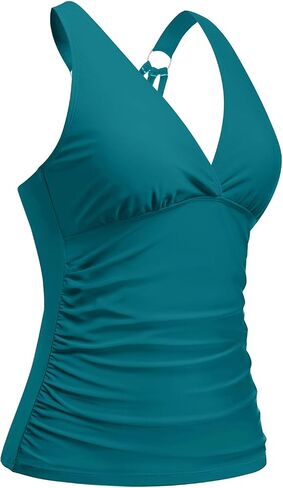 Tankini Tops for Women - Tummy Control V Neck Bathing Suit Top Only No Bottom in Kuwait