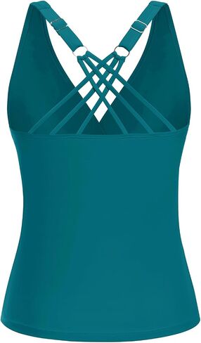 Tankini Tops for Women - Tummy Control V Neck Bathing Suit Top Only No Bottom in Kuwait