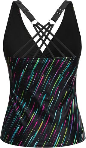 Tankini Tops for Women - Tummy Control V Neck Bathing Suit Top Only No Bottom in Kuwait