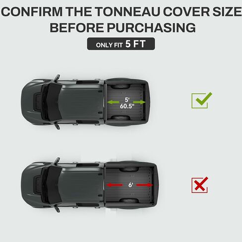 AUTOSAVER88 FRP Hard Tri-fold Truck Bed Tonneau Cover Fits for Toyota Tacoma 2024 2025 5ft Bed (Excl. Trail Edition) with Deck Rail System in Saudi Arabia