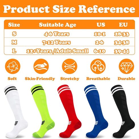 Sarfel Kids Youth Soccer Socks Boys Adult Kids Baseball Socks Men Women Girls Softball Accessories Youth Football Team Sport in Saudi Arabia