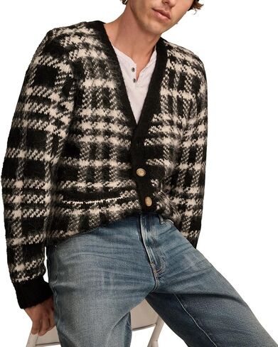 Lucky Brand Men's Jacquard Brushed Cardigan in Saudi Arabia