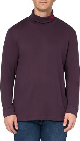 HUGO Men's Woven Logo Cotton Stretch Turtleneck in Saudi Arabia