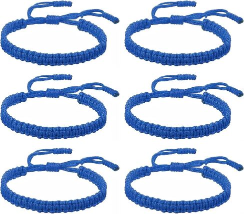 6pcs أساور الصداقة الأزرق سوار مضفر الأزرق الأزرق للنساء الرجال مصنوعة يدويًا قابلاً للتعديل in Kuwait