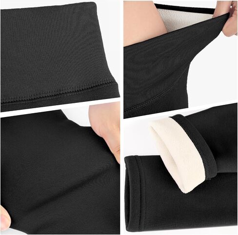 Girls Fleece Lined Leggings High Waist Thick Kids Warm Pants Full Length Cotton Leggings for Toddler 5-11 Years in Kuwait