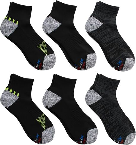 Hanes Men's Moves Performance, Moisture-Wicking Ankle & Low-Cut Socks, Breathable Mesh Panels, 6-Pack in Saudi Arabia