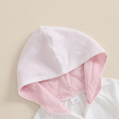 Toddler Girl Swimsuit Cover Up Kids Beach Dress Bow Print Long Sleeve Hooded Bathing Suit Towel Coverup Swimwear in Kuwait