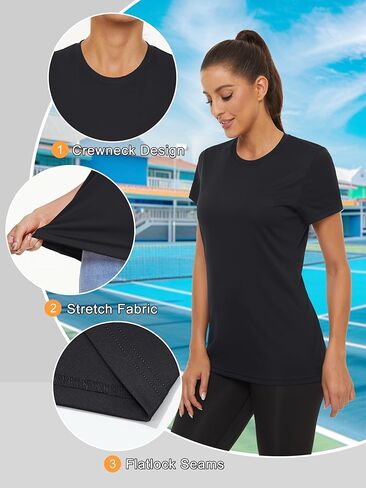 Women's Short Sleeve Shirts Workout Tops UPF 50+ Sun Protection Tee Quick Dry Athletic Rash Guard T-Shirt in Kuwait