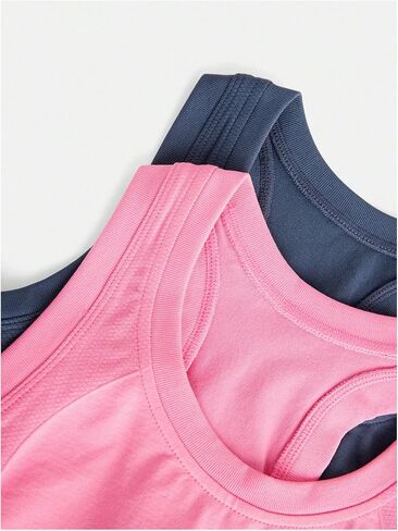 Milumia Girl's 2 Piece Racerback Tank Top Sleeveless Athletic Workout Dance Tops in Saudi Arabia