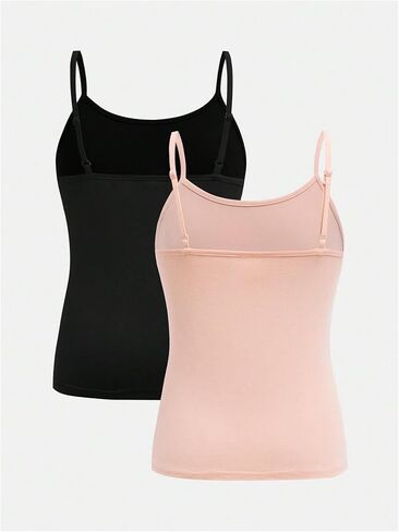 Girl's Lace Tank Tops Ribbed Knit Sleeveless Basic Tank Shirts Cute Camisole Tops in Saudi Arabia