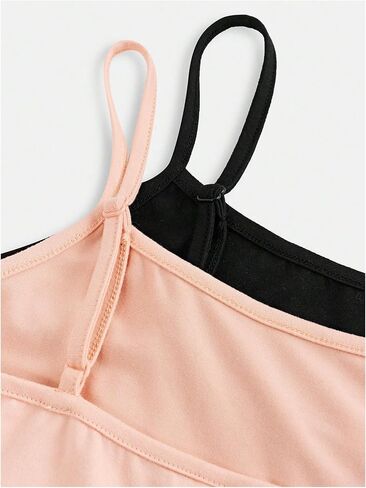 Girl's Lace Tank Tops Ribbed Knit Sleeveless Basic Tank Shirts Cute Camisole Tops in Saudi Arabia