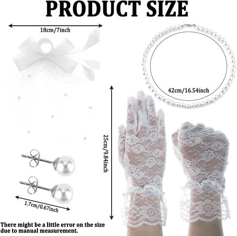 4 Pieces Fascinators Hat for Women,Fascinator Headband,Lace Gloves,Tea Party Attire,Tea Party Hats for Women with Glove,Cocktail Hat in Kuwait